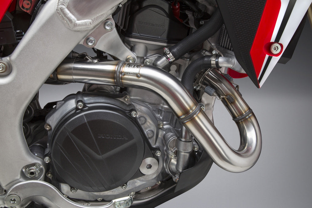 Yoshimura CRF450R/RX 17-20 RS-9T STAINLESS FULL EXHAUST, W/ STAINLESS MUFFLERS 225840R520