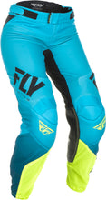 Load image into Gallery viewer, FLY RACING WOMEN'S LITE RACE PANTS BLUE/HI-VIS SZ 05/06 372-63106