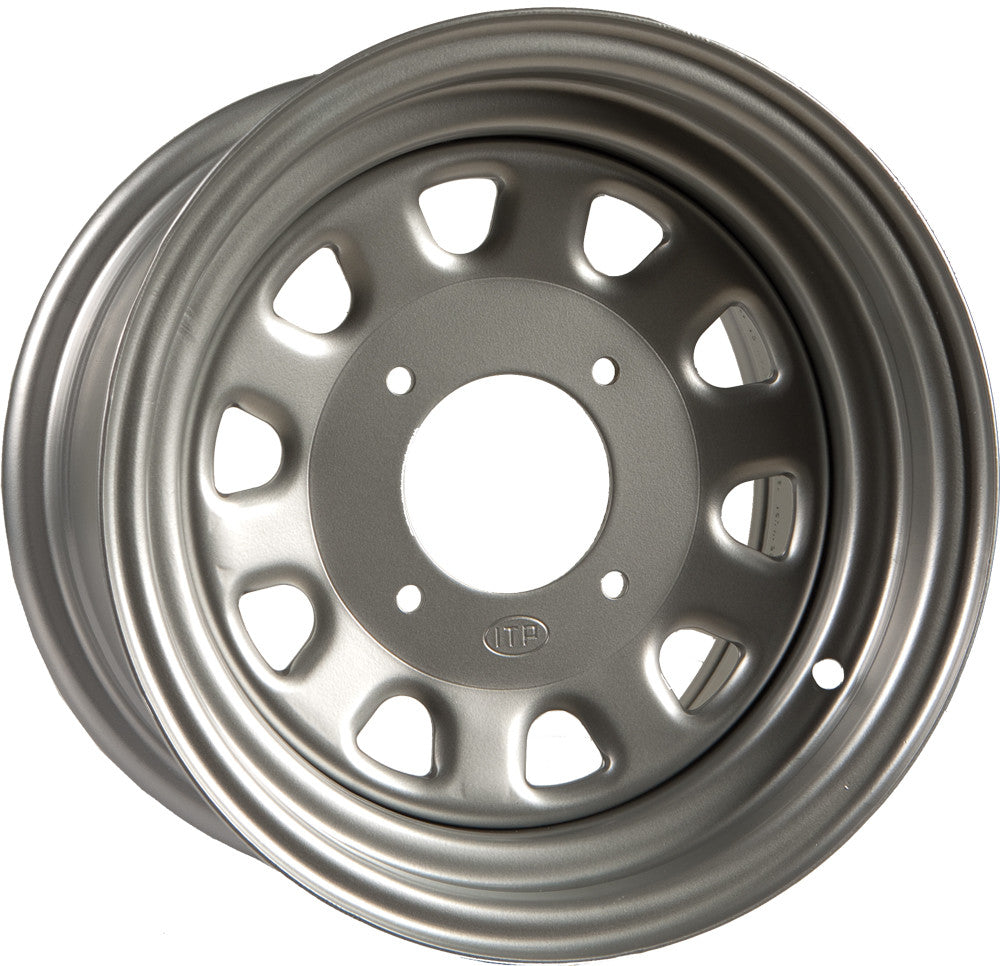 ITP DELTA STEEL WHEEL SILVER 12X7 5+2 4/115 FRNT 1225564032