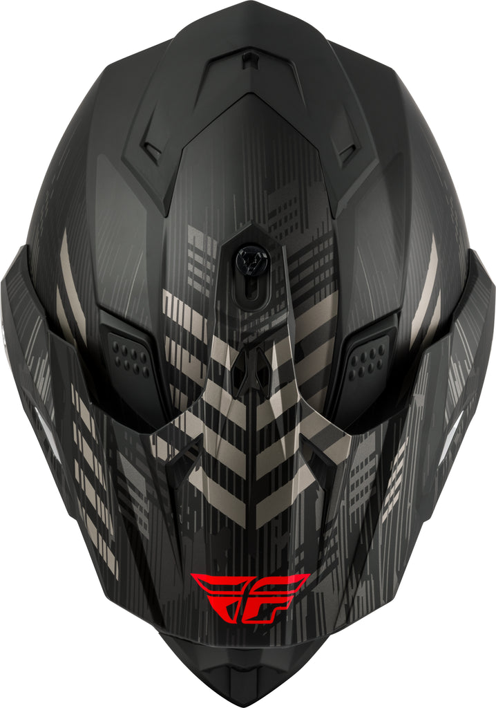 FLY RACING TREKKER QUANTUM HELMET MATTE BLACK/GREY/RED LG 73-7017L