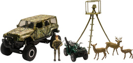 NEW-RAY REPLICA 1:18 JEEP WRANGLER DEER HUNTING PLAY SET 76546