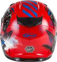 Load image into Gallery viewer, GMAX YOUTH GM-49Y BEASTS FULL-FACE HELMET RED/BLUE/GREY YL G1498372