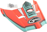 GMAX VISOR W/SCREWS UNCLE MX-46 MATTE ORANGE/TEAL XS-SM G046855