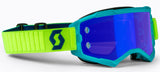 SCOTT FURY GOGGLE TEAL BLUE/NEON YLW ELECTRIC BLUE CHROME WORKS 272828-6362278