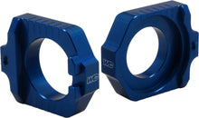 Load image into Gallery viewer, WORKS AXLE BLOCKS ELITE KTM/HUS BLUE 17-250