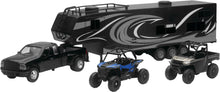 Load image into Gallery viewer, NEW-RAY REPLICA TRUCK/TOY HAULER/UTVS RAM DUALLY/TRAILER/POL UTV 37046