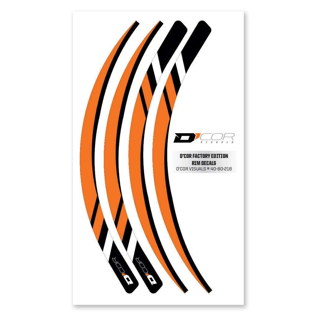 D'COR RIM DECALS ORANGE 4 PC SET ORG RIM DECALS 4 PC SET 40-80-218