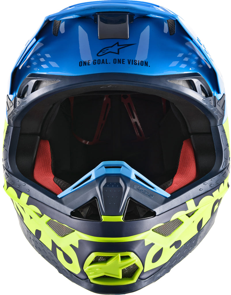 ALPINESTARS S.TECH S-M8 RADIUM HELMET AQUA/YELLOW FLUO/NAVY 2X 8301519-7057-2X