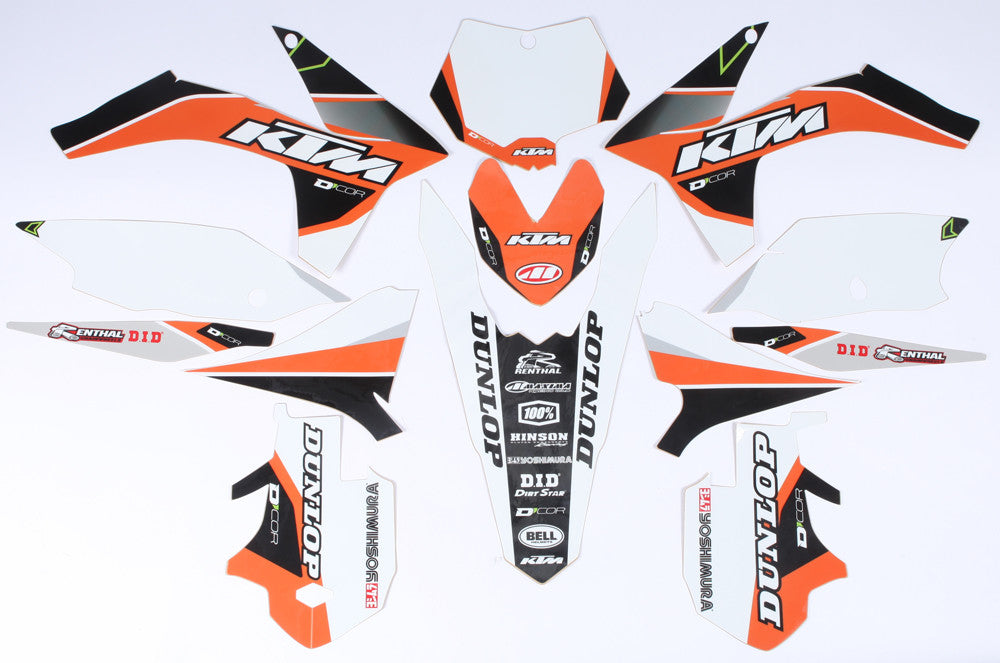 D'COR KTM RACELINE GRAPHICS COMPLETE KIT WHITE 20-30-200
