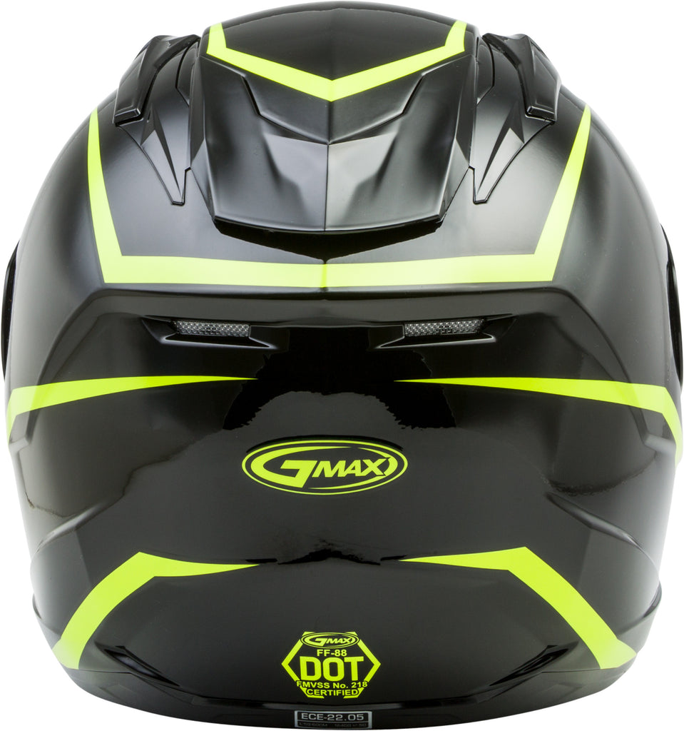 GMAX FF-88 FULL-FACE PRECEPT HELMET BLACK/HI-VIS YELLOW 3X G1884609