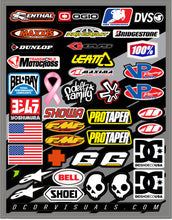 Load image into Gallery viewer, D'COR HELMET LOGOS DECAL SHEET 9.5"X12" 40-90-104
