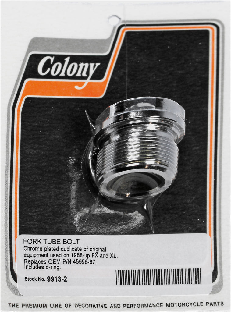 COLONY MACHINE CHROME FORK TUBE BOLT XL FX 88-UP 9913-2