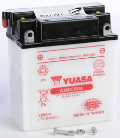 YUASA BATTERY YB9A-A CONVENTIONAL YUAM229AY-atv motorcycle utv parts accessories gear helmets jackets gloves pantsAll Terrain Depot