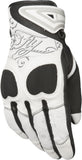 FLY RACING WOMEN'S VENUS GLOVES WHITE/BLACK SM #5884 476-6122~2