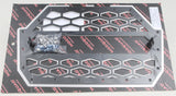 MODQUAD 2-PANEL FRONT GRILL BLACK/SILVER W/LIGHT MOUNT RZR-FGL-1K-BLK