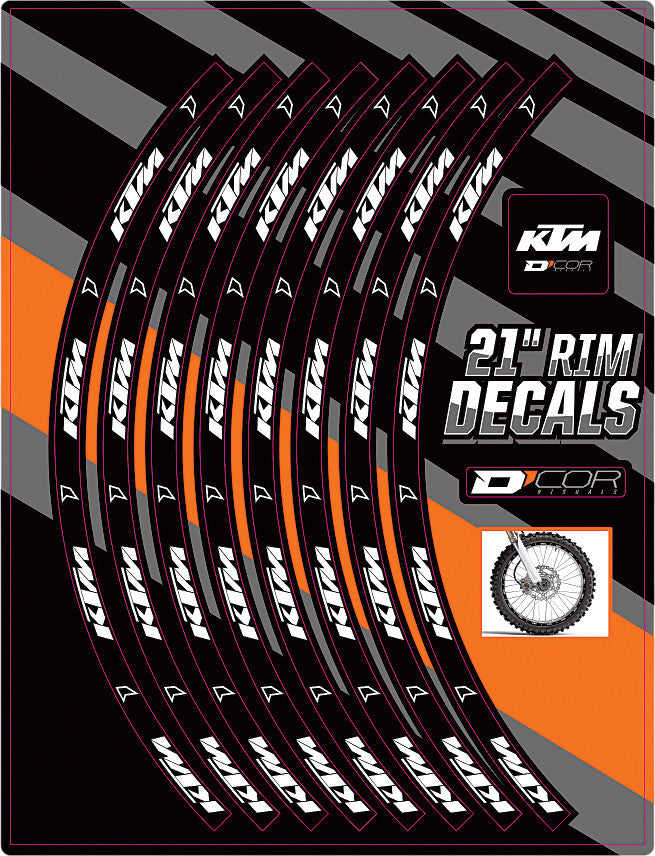 D'COR RIM DECALS 21" KTM LOGO FRONT 40-80-204