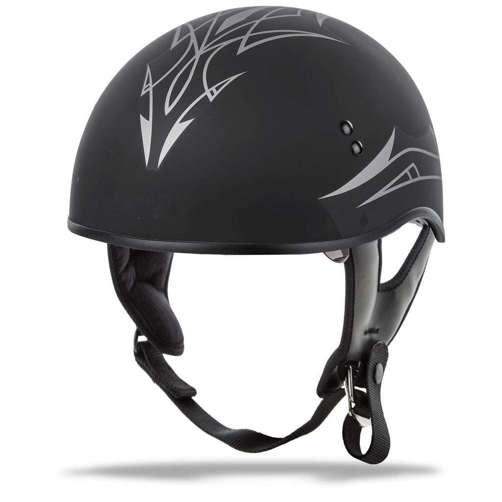 GMAX HH-65 HALF HELMET PIN NAKED MATTE BLACK/DARK SILVER XS G1658073