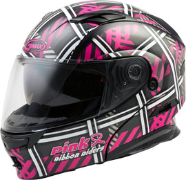 GMAX MD-01 PINK RIBBON RIDERS HELMET BLACK/PINK LG G1012406