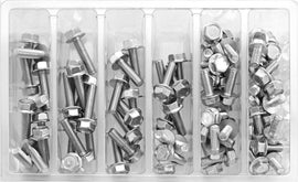 BOLT M6 10MM HEX FLANGE BOLT ASSORTMENT 80 PIECE KIT SV-M6HEX10