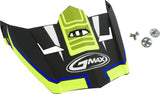 GMAX VISOR W/SCREWS UNCLE MX-46 MATTE BLK/HI-VIS YLW/BLUE XS-S G046835