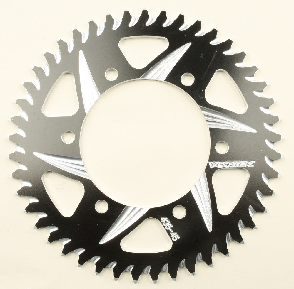 VORTEX CAT5 REAR ALUMINUM SPROCKET 45T BLACK HARDCOAT 435ZK-45-atv motorcycle utv parts accessories gear helmets jackets gloves pantsAll Terrain Depot