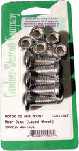 Load image into Gallery viewer, GARDNERWESTCOTT REAR BRAKE ROTOR TORX TORX BUTTONHEAD 92-UP LACED C-61-31T