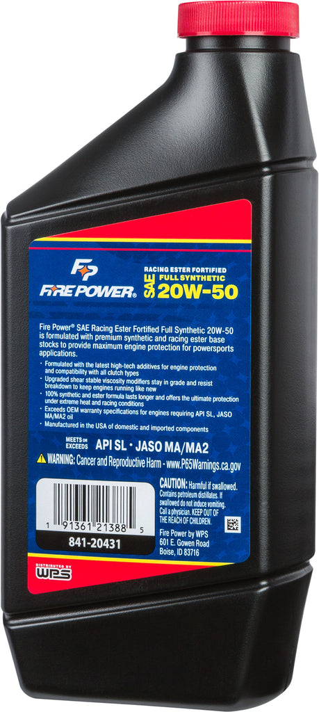 FIRE POWER SYNTHETIC 4-STROKE OIL W/ESTER 20W-50 QT 12/CASE 196977
