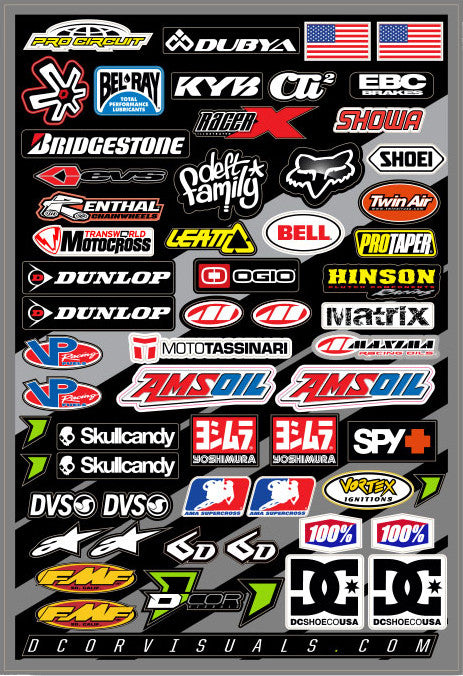 D'COR MISC LOGOS DECAL SHEET 12"X18" 40-90-105