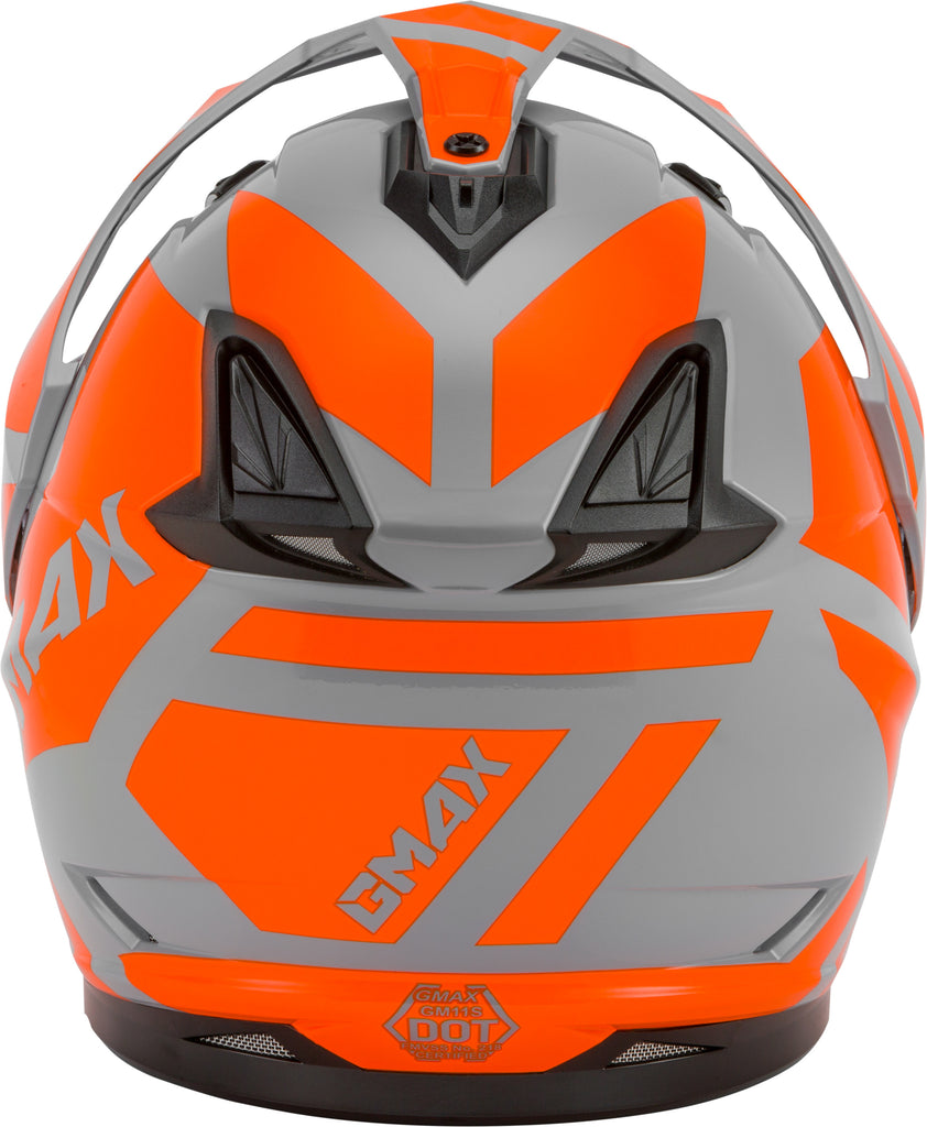 GMAX GM-11S TRAPPER SNOW HELMET W/ELEC SHIELD GREY/ORANGE SM G4112584