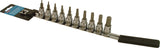 CRUZ TOOLS SOCKET BIT SET 10PC HEX STANDARD IN38HBS
