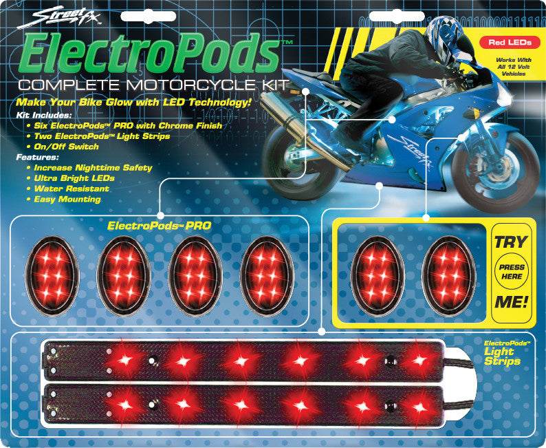 STREETFX COMPLETE LIGHT KIT BLACK W/RED LED 1042186