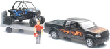 NEW-RAY REPLICA 1:18 TRUCK/TRAILER/UTV TRUCK BLACK/RZR BLUE SS-37426B