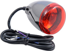 Load image into Gallery viewer, CHRIS PRODUCTS BULLET TURN SIGNAL BLACK NICKE RED LENS 8500R-BN
