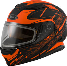 Load image into Gallery viewer, GMAX MD-01S MODULAR WIRED SNOW HELMET BLACK/NEON ORANGE XS G2011693D TC-26