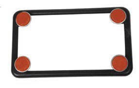 CHRIS PRODUCTS LICENSE PLATE FRAME W/4 AMBER REFLECTORS BLACK 611