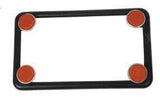 CHRIS PRODUCTS LICENSE PLATE FRAME W/4 AMBER REFLECTORS BLACK 611