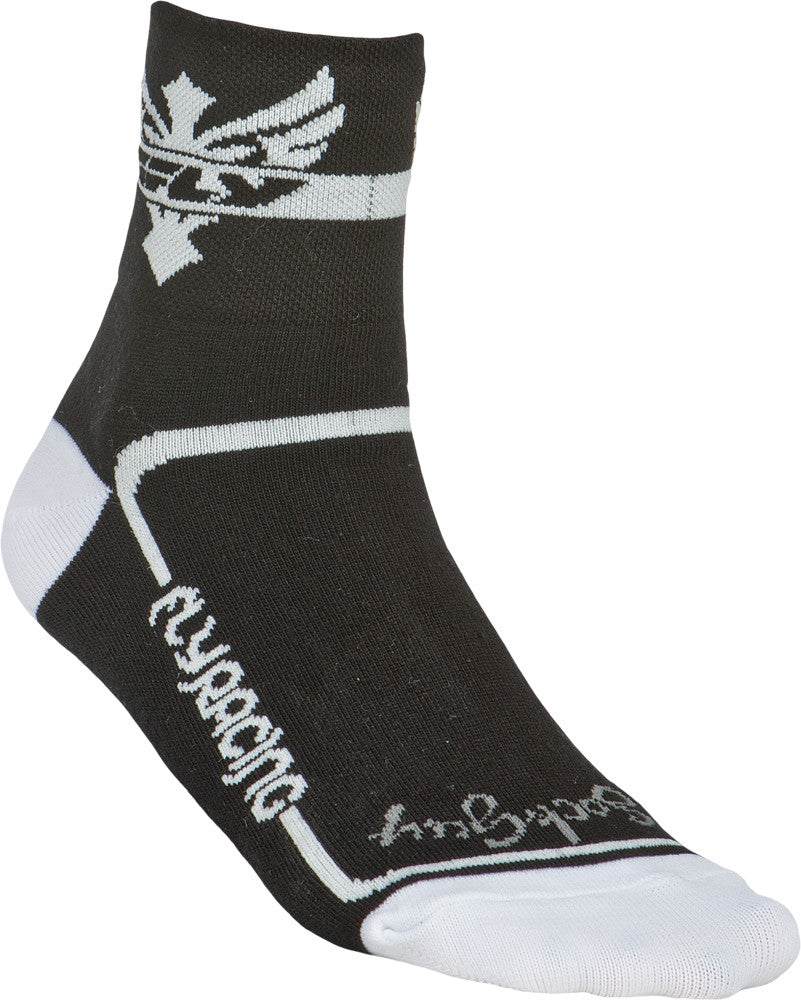 FLY RACING ACTION SOCK WHITE/BLACK S-M 3" CUFF BLK/WHT S/M-atv motorcycle utv parts accessories gear helmets jackets gloves pantsAll Terrain Depot