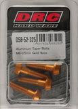 DRC ALUMINUM TAPER BOLTS GOLD M6X25MM 4/PK D58-52-325