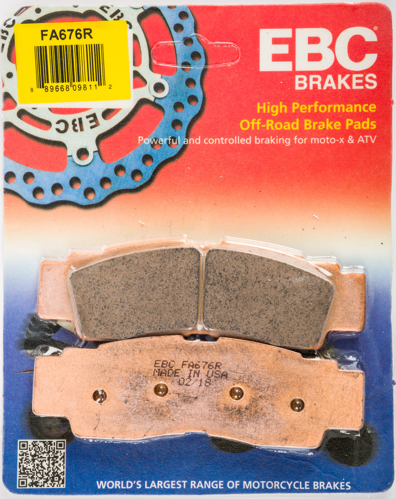 EBC BRAKE PADS H-SERIES FRONT RIGHT FA676R-atv motorcycle utv parts accessories gear helmets jackets gloves pantsAll Terrain Depot