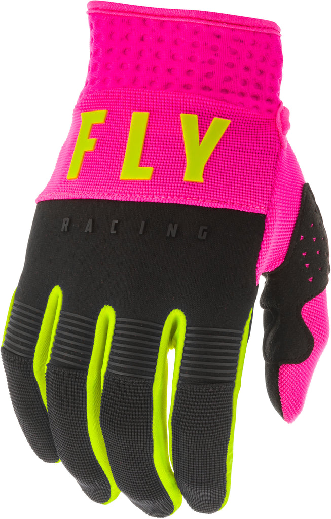 FLY RACING F-16 GLOVES NEON PINK/BLACK/HI-VIS SZ 12 373-91612