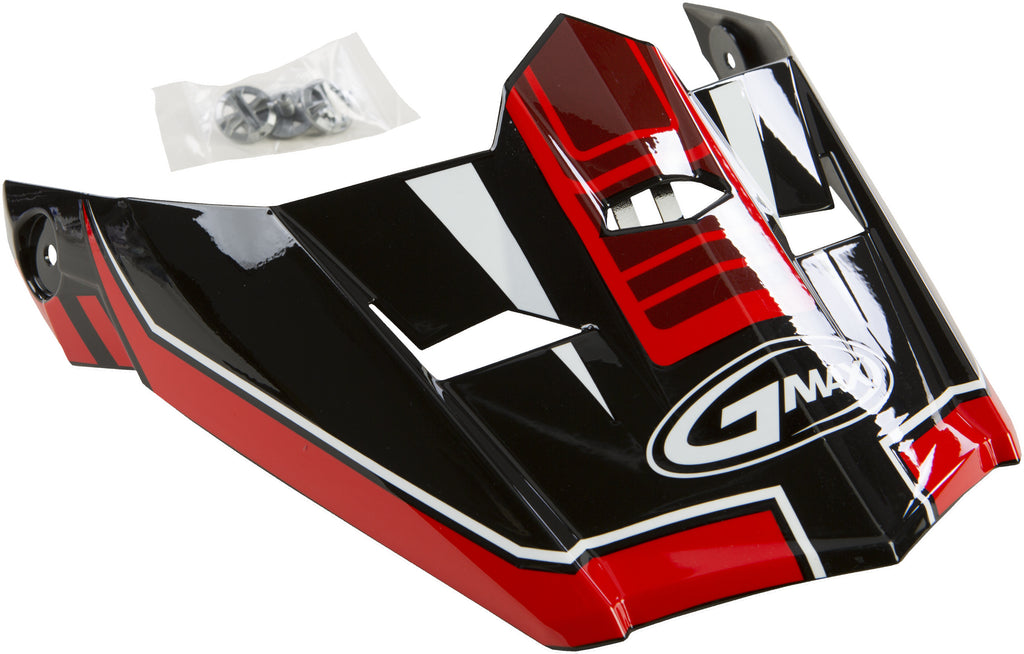 GMAX VISOR W/SCREWS UNCLE MX-46 BLACK/RED MD-2X G046820