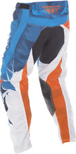 Load image into Gallery viewer, FLY RACING KINETIC MESH PANTS BLUE/WHITE/ORANGE SZ 40 371-33140