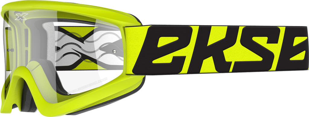 EKS BRAND FLAT-OUT GOGGLE FLO YELLOW W/CLEAR LENS 067-60415