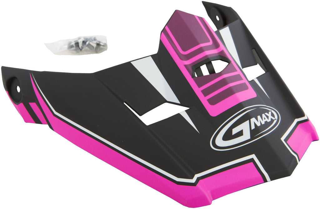 GMAX VISOR W/SCREWS UNCLE MX-46 MATTE BLACK/PINK MD-2X G046827
