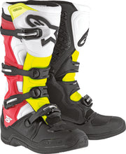 Load image into Gallery viewer, ALPINESTARS TECH 5 BOOTS BLACK/WHITE/RED/YELLOW SZ 05 2015015-1235-5