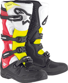 ALPINESTARS TECH 5 BOOTS BLACK/WHITE/RED/YELLOW SZ 14 2015015-1235-14