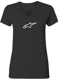 ALPINESTARS WOMENS AGELESS V-NECK TEE BLACK 2X 1W37-72900-10-2X