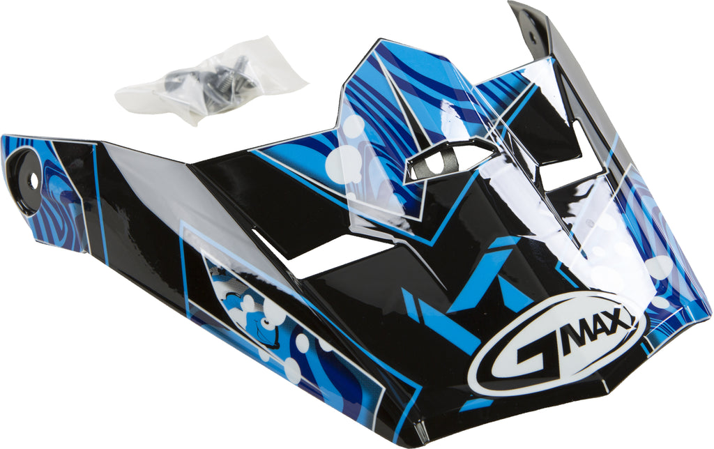 GMAX VISOR W/SCREWS HOOPER MX-46Y BLACK/BLUE YS-YL G046858