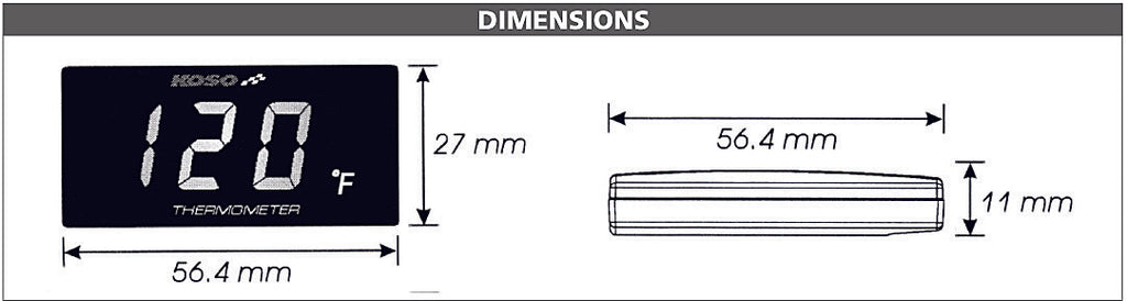KOSO SUPER SLIM TEMPERATURE GAUGE BA024B11-atv motorcycle utv parts accessories gear helmets jackets gloves pantsAll Terrain Depot