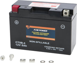 FIRE POWER BATTERY CT9B-4 SEALED FACTORY ACTIVATED CT9B-4-atv motorcycle utv parts accessories gear helmets jackets gloves pantsAll Terrain Depot